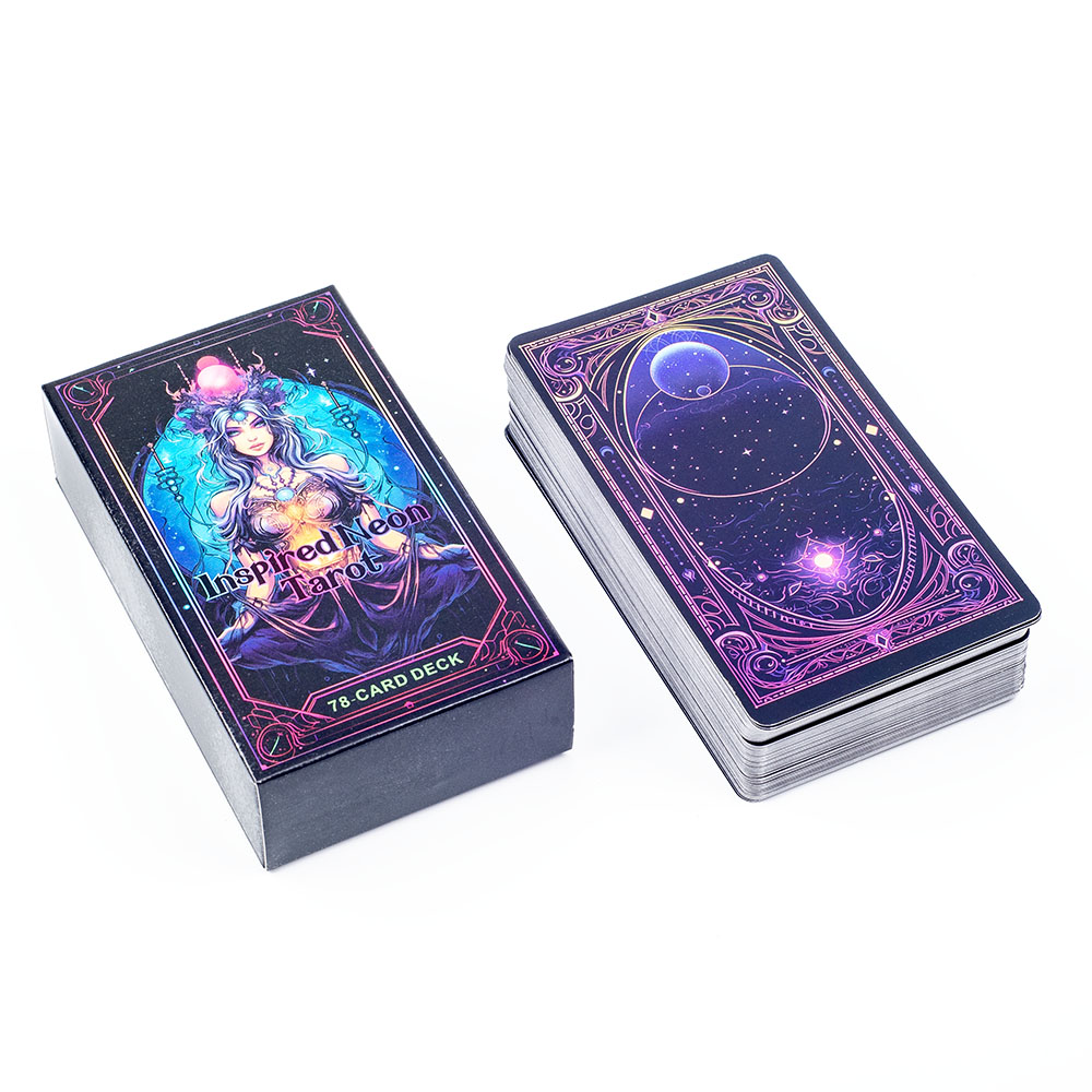 Tarot Deck With Guidebook - Inspired Neon Tarot Deck 78 Kartu