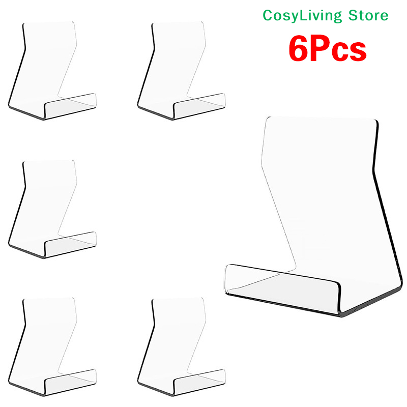 Clear Acrylic Book Stand Holder - 1/2/6 Buah Stand Display Akrilik Transparan