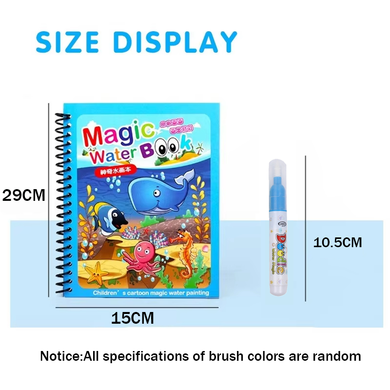 1 Buah Buku Gambar Air Ajaib A - Reusable Water Magic Coloring Book ulasan dan harga