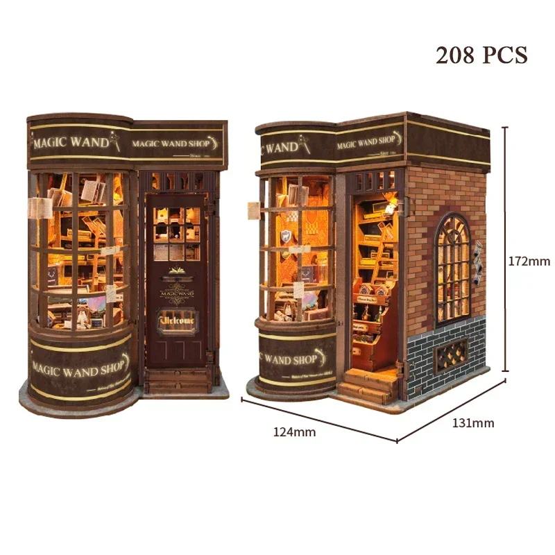 Kit Model Miniatur Kayu Buatan - Diy Wooden Book Nook Kit Shelf Insert ulasan dan harga