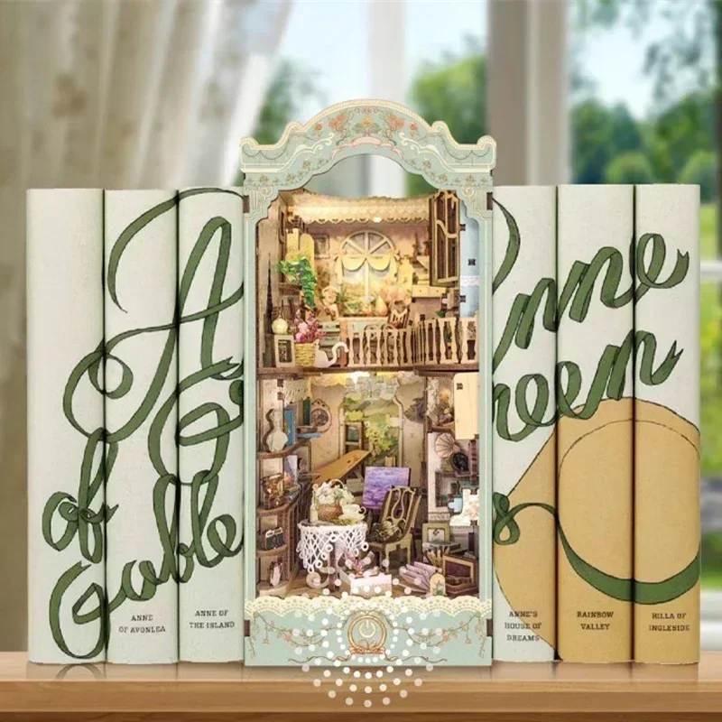 Rak Buku Kota Dongeng Rumah Hu - Diy Wooden Book Nook Kit Shelf Insert ulasan dan harga