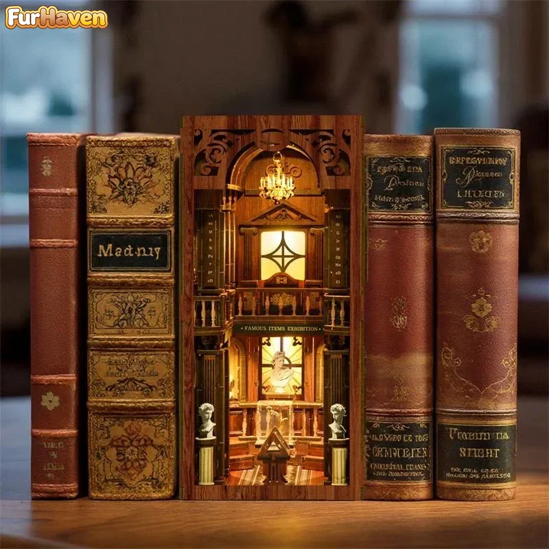 Kit Model Miniatur Rak Buku Ka - Diy Wooden Book Nook Kit Shelf Insert ulasan dan harga