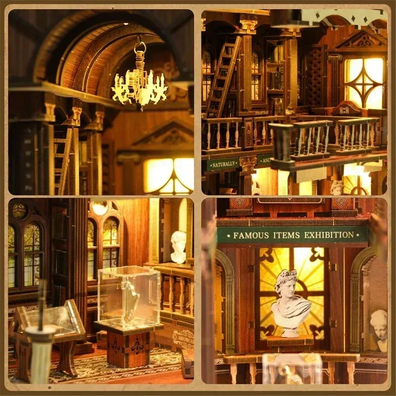 Kit Model Miniatur Rak Buku Ka - Diy Wooden Book Nook Kit Shelf Insert ulasan dan harga
