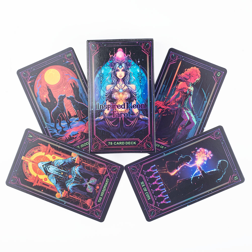 Inspired Neon Tarot Deck 78 Ka - Tarot Deck With Guidebook ulasan dan harga